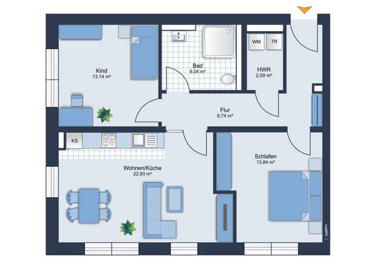 Wohnung zur Miete - Erstbezug 920 € 3 Zimmer 80 m² frei ab sofort Innenstadt Aurich 26605