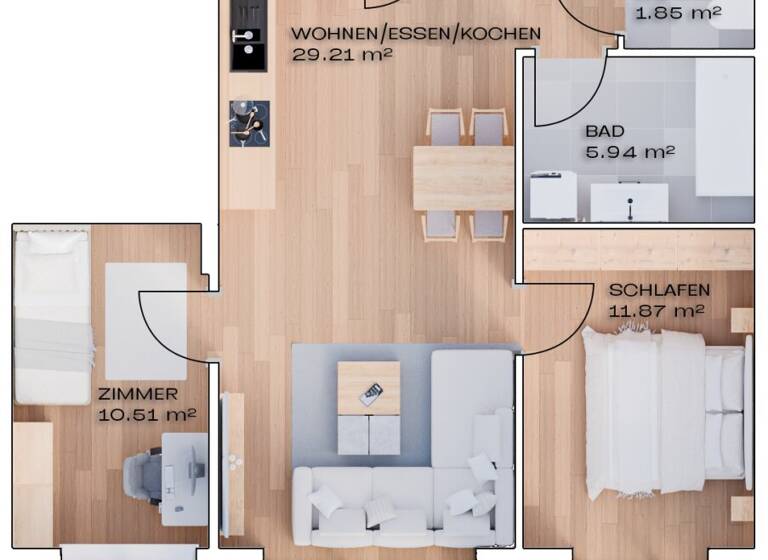 Wohnung zum Kauf - Erstbezug 352.500 € 3 Zimmer 68 m² Brunhildstraße 9 St. Valentin 4300