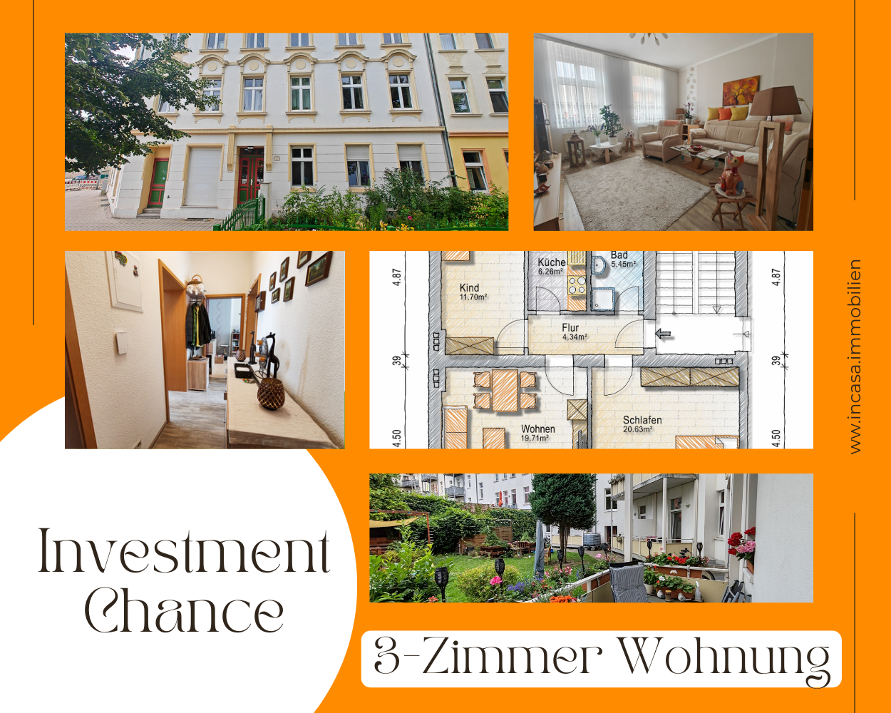 Immobilie zum Kauf als Kapitalanlage geeignet 117.818,50 € 3 Zimmer 73 m²<br/>Fläche 783 m²<br/>Grundstück Braunschweiger Straße 33 Fichtestraße / Ambrosiusplatz Magdeburg 39112