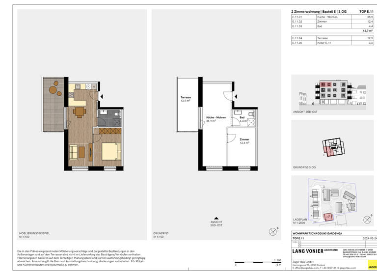 Wohnung zum Kauf - Erstbezug 315.000 € 2 Zimmer 43 m² EG frei ab 01.06.2026 Gardengaweg Tschagguns 6774