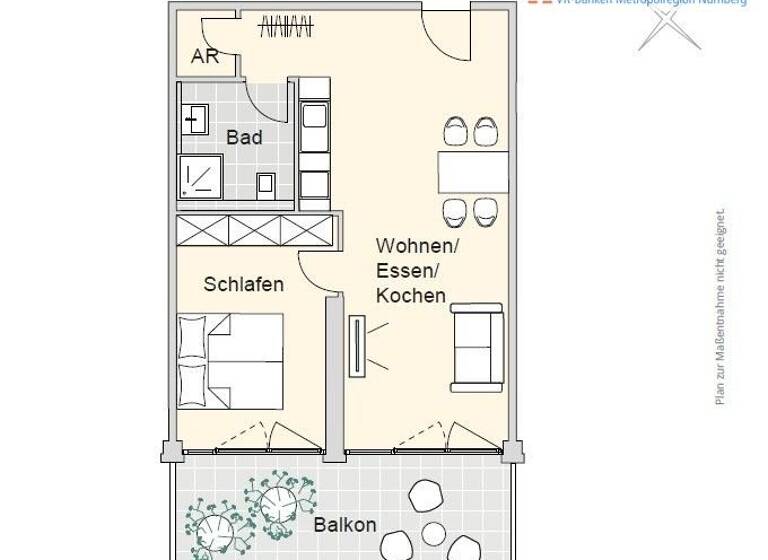 Wohnung zum Kauf provisionsfrei 359.366 € 2 Zimmer 58,7 m²<br/>Wohnfläche 1.<br/>Geschoss Merianstr. 32 + 32a Schoppershof Nürnberg 90409