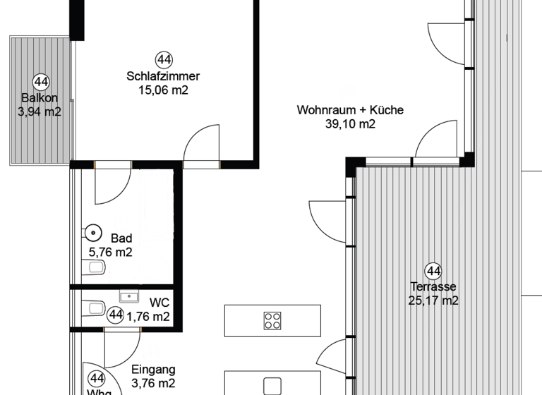 Penthouse zur Miete - Erstbezug 1.965 € 2 Zimmer 74 m² 5. Geschoss frei ab sofort Jessenstr. 18 Altona-Altstadt Hamburg 22767