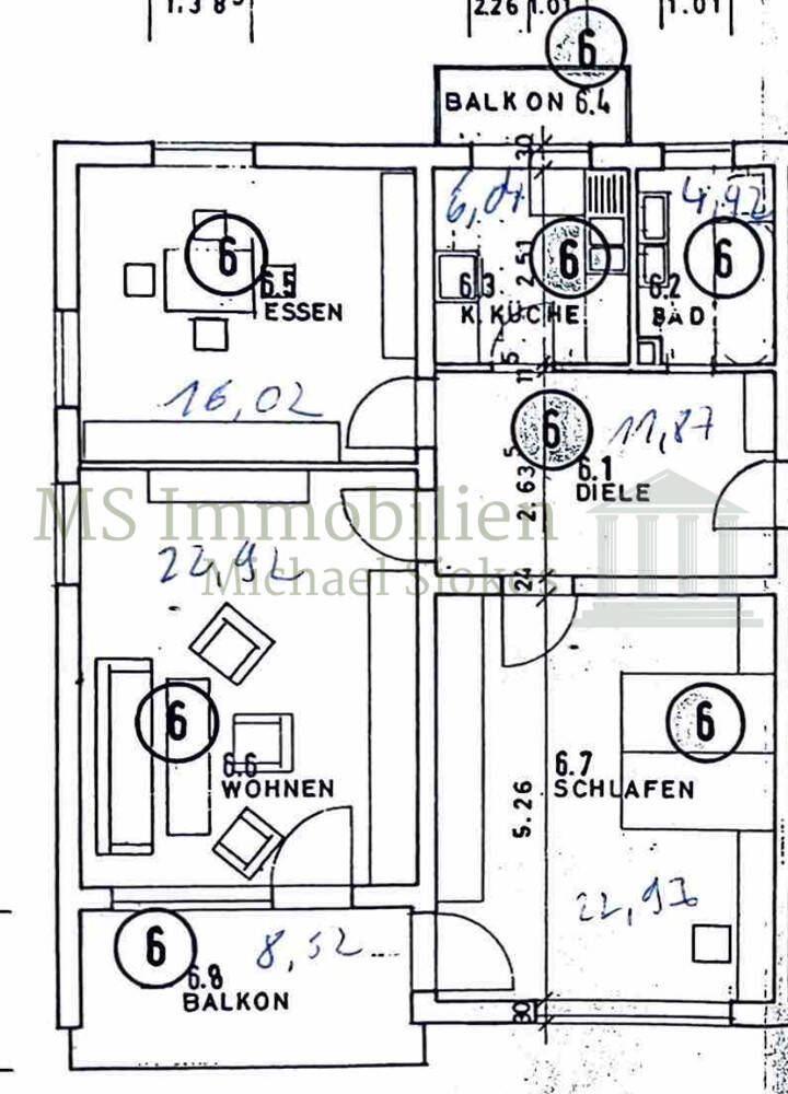 Wohnung zum Kauf 179.000 € 3 Zimmer 90 m²<br/>Wohnfläche 2.<br/>Geschoss Lampertheim Lampertheim 68623