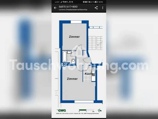 Wohnung zur Miete Tauschwohnung 359 € 2 Zimmer 43 m² 3. Geschoss Hohenfelde Hamburg 22087