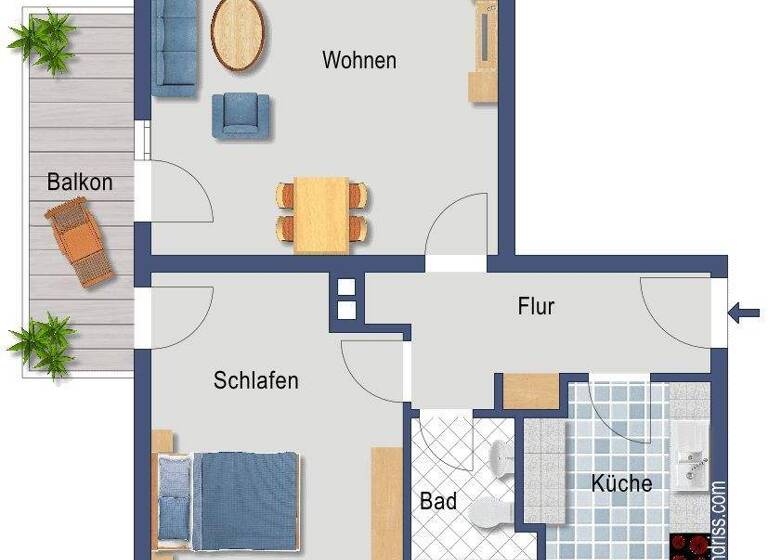 Wohnung zum Kauf provisionsfrei 104.800 € 2 Zimmer 55,9 m² 1. Geschoss Am Nordgraben 28 Bissingheim Duisburg 47279