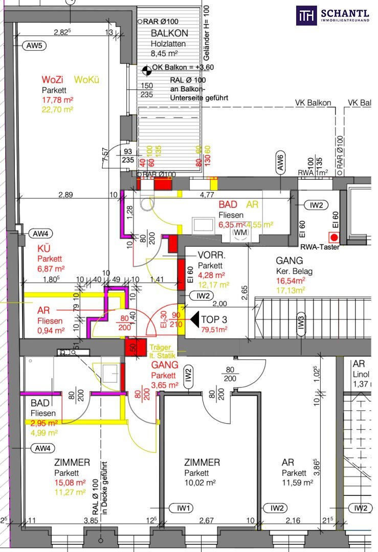 Wohnung zum Kauf 399.000 € 4 Zimmer 79,5 m²<br/>Wohnfläche 1.<br/>Geschoss ab sofort<br/>Verfügbarkeit Bisamberger Straße Korneuburg 2100