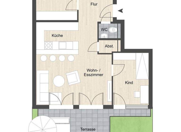 Wohnung zum Kauf 639.500 € 3 Zimmer 78 m² EG Gallus Frankfurt am Main 60326