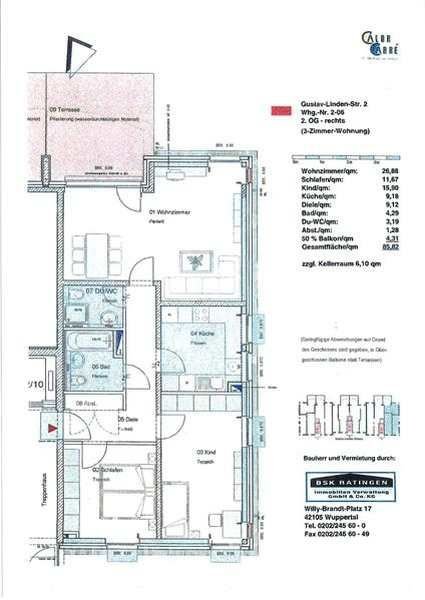 Wohnung zum Kauf provisionsfrei 140.000 € 3 Zimmer 85 m²<br/>Wohnfläche ab sofort<br/>Verfügbarkeit Gustav-Linden-Str. Zentrum Ratingen 40878