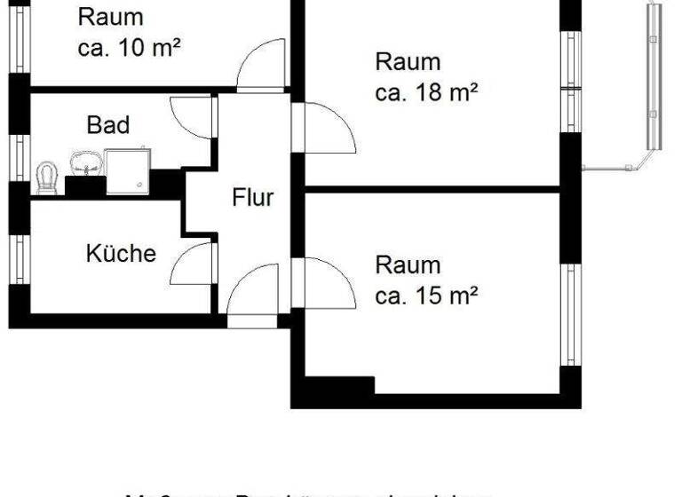 Wohnung zur Miete 409 € 3 Zimmer 58,4 m² 2. Geschoss Paul-Suhr-Str. 82A Südstadt Halle (Saale) 06128