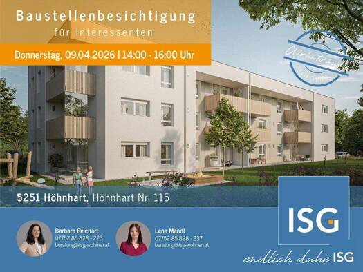 Wohnung zur Miete - Erstbezug 411 € 2 Zimmer 54,6 m² Höhnhart 115 Höhnhart 5251