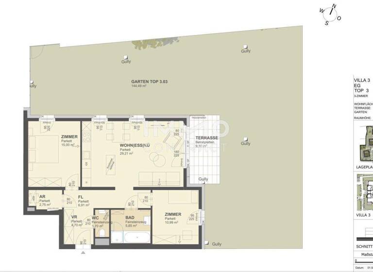 Wohnung zum Kauf - Erstbezug 485.000 € 3 Zimmer 77,1 m² Krems an der Donau 3500