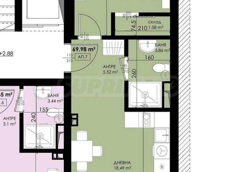 Studio zum Kauf 94.500 € 2 Zimmer 70 m² Sozopol