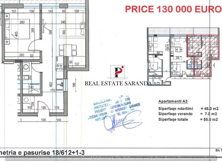 Studio zum Kauf 135.000 € 2 Zimmer 55 m² frei ab sofort Saranda 9701