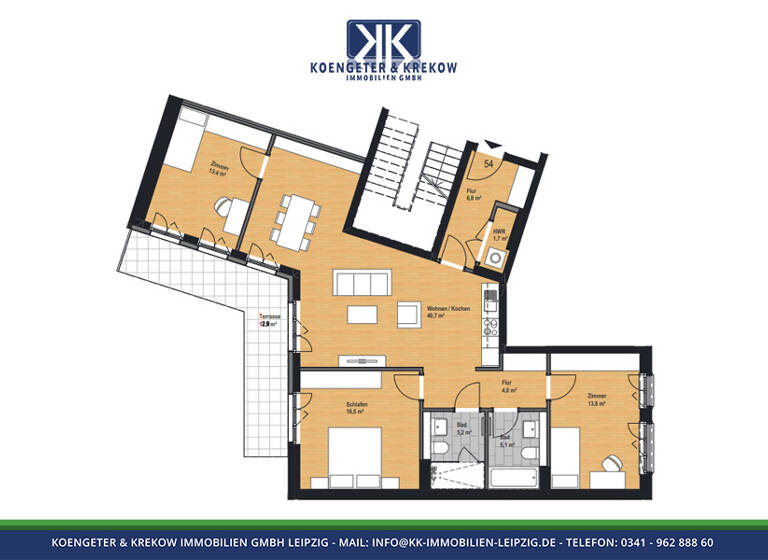Wohnung zur Miete - Erstbezug 1.622 € 4 Zimmer 120,1 m² EG Judith-Auer-Straße 22 Reudnitz-Thonberg Leipzig 04317