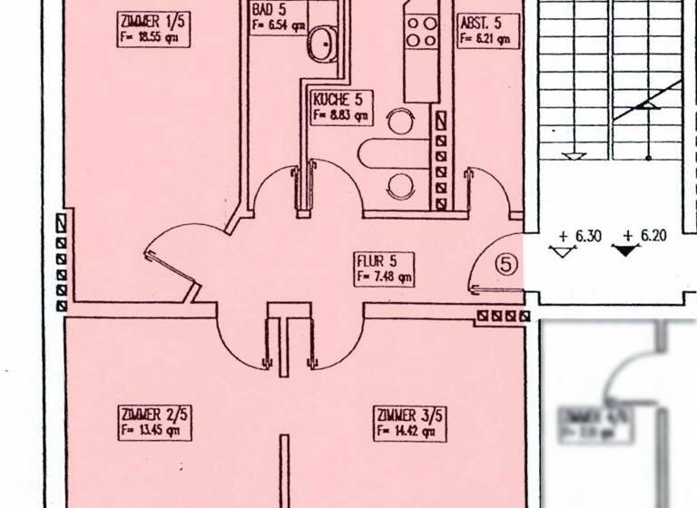 Wohnung zum Kauf 169.000 € 3 Zimmer 76 m²<br/>Wohnfläche 2.<br/>Geschoss Barther Str. 76 Tribseer Stralsund 18437