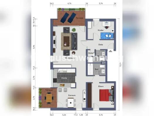 Wohnung zur Miete Tauschwohnung 1.600 € 3 Zimmer 96 m² 3. Geschoss Raderberg Rodenkirchen 50968
