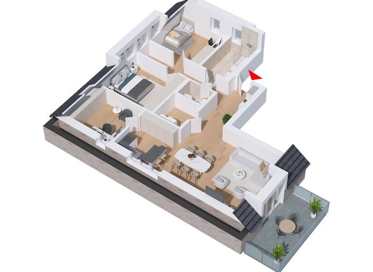 Wohnung zum Kauf - Neubau 558.498 € 4 Zimmer 101,7 m² 2. Geschoss Hohe Geist 17 Albachten Münster 48163