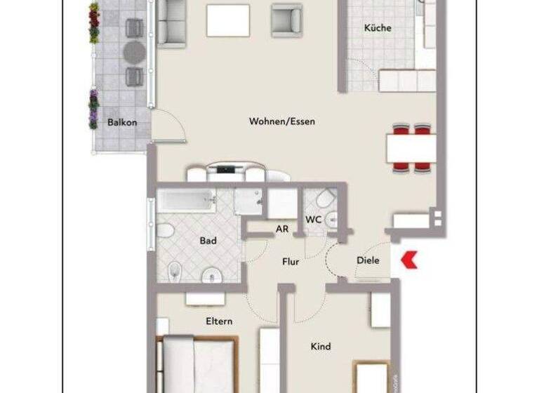 Wohnung zum Kauf provisionsfrei 280.000 € 3 Zimmer 90 m² 1. Geschoss Oberhausen Oberhausen-Rheinhausen 68794