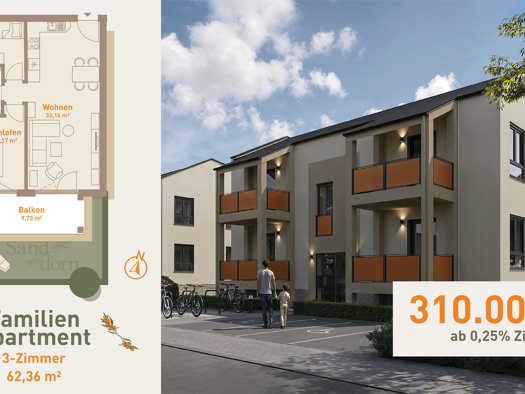 Wohnung zum Kauf - Erstbezug 310.000 € 3 Zimmer 62,4 m² Werneuchen 16356