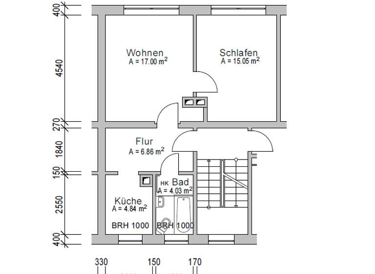 Wohnung zur Miete 288 € 2 Zimmer 48 m² 2. Geschoss frei ab sofort Ostrau 04749