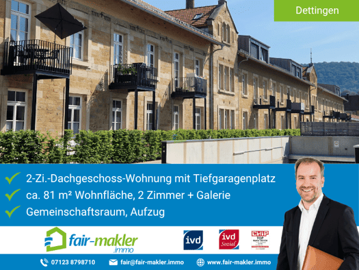 Wohnung zum Kauf 369.000 € 2 Zimmer 81 m² 2. Geschoss Dettingen an der Erms 72581