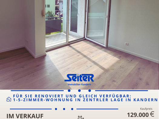 Wohnung zum Kauf 129.000 € 1,5 Zimmer 27,3 m² frei ab sofort Waldeckstraße 53/2 Kandern Kandern 79400