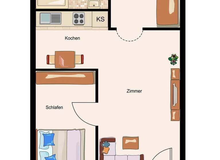 Wohnung zum Kauf 130.000 € 2 Zimmer 46,3 m² 1. Geschoss Passauer Str. 3 Griesbach Bad Griesbach i. Rottal 94086