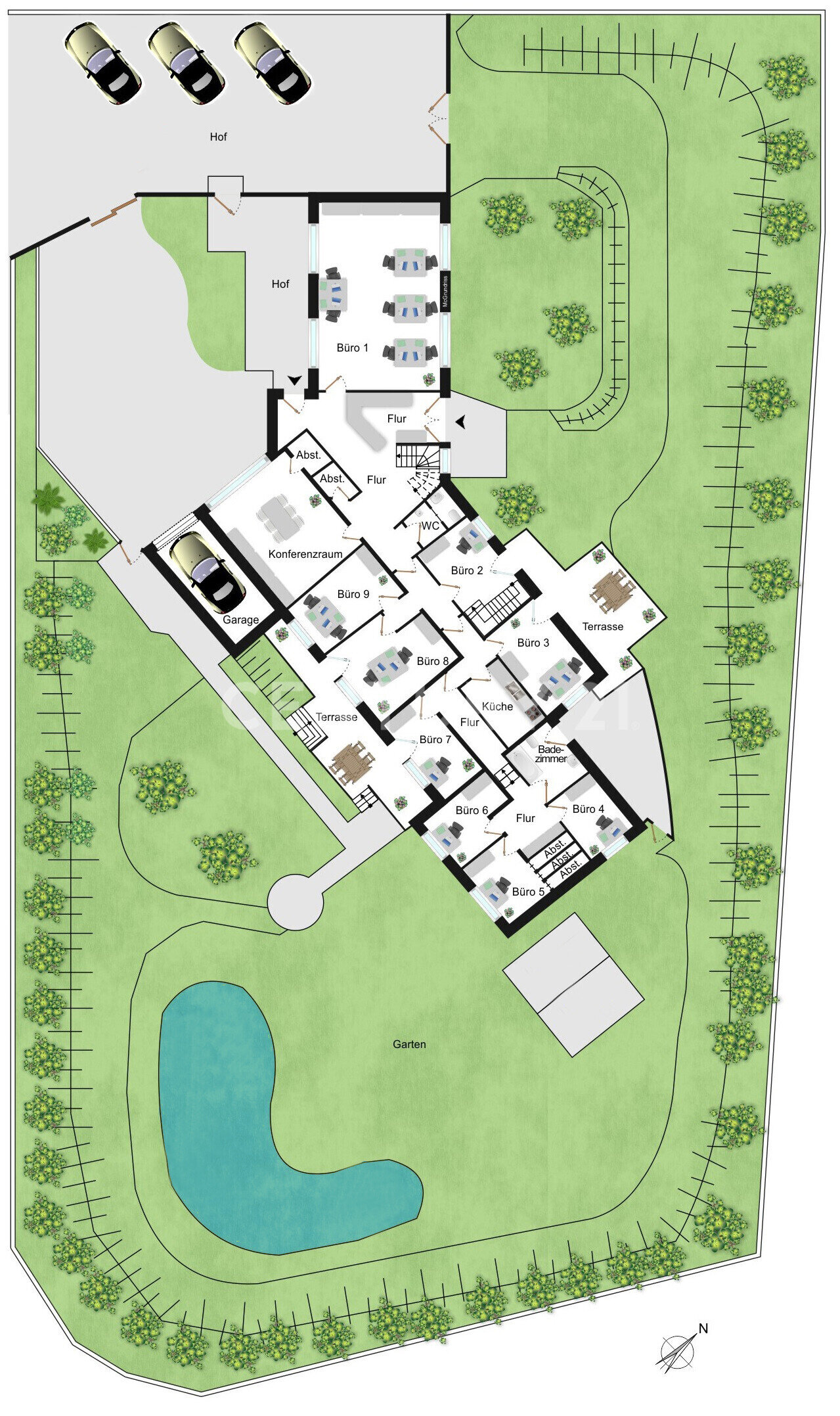 Wohn- und Geschäftshaus zum Kauf als Kapitalanlage geeignet 1.100.000 € 16 Zimmer 545 m²<br/>Fläche 2.896 m²<br/>Grundstück Steinbach Fernwald 35463