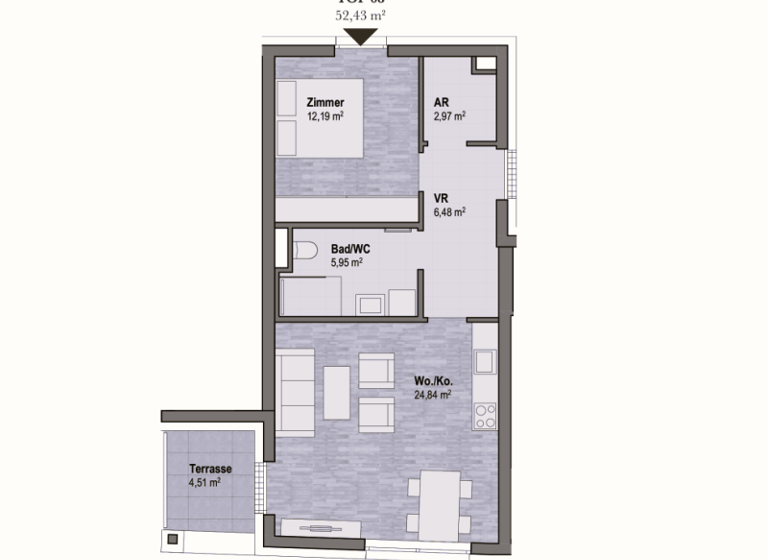 Wohnung zum Kauf - Erstbezug provisionsfrei 294.120 € 2 Zimmer 52,4 m² Sankt Leonhard Graz Geidorf 8010