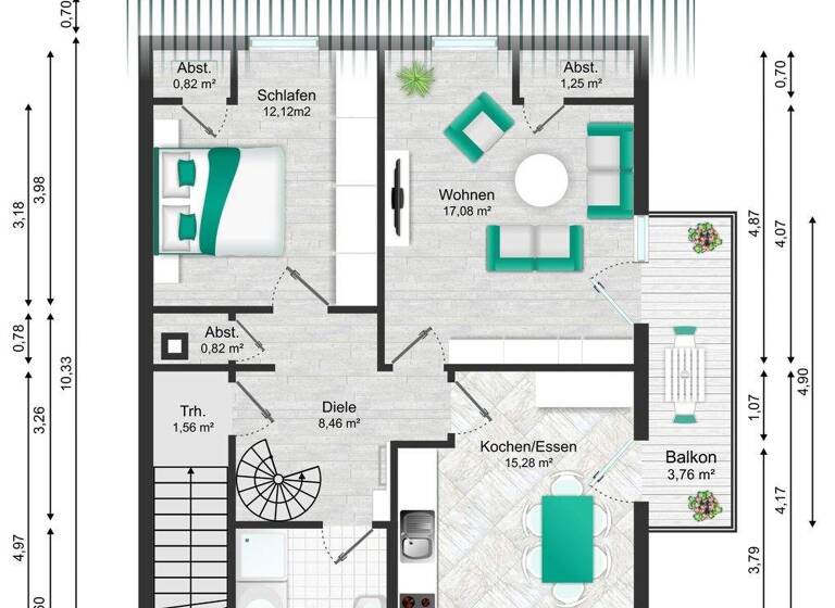 Maisonette zum Kauf 289.000 € 3 Zimmer 100,4 m² 1. Geschoss Gresger Weg 4a Enkenstein Schopfheim 79650