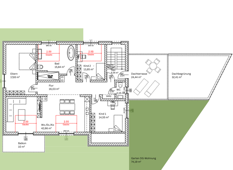 Terrassenwohnung zum Kauf provisionsfrei 571.573 € 4 Zimmer 145,4 m² 1. Geschoss frei ab 01.07.2026 Ringstraße 11 Ernsgaden 85119