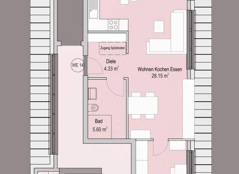 Wohnung zum Kauf - Erstbezug 199.000 € 2 Zimmer 49,9 m² 4. Geschoss Stadtmitte Krefeld 47799