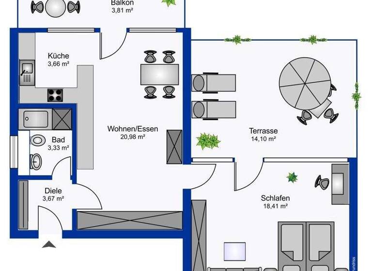 Wohnung zum Kauf 293.900 € 2 Zimmer 64,6 m² 2. Geschoss frei ab 01.04.2026 Sonnenberg Wiesbaden / Sonnenberg 65191