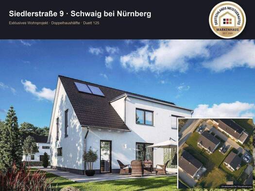Doppelhaushälfte zum Kauf provisionsfrei 665.631 € 5 Zimmer 171 m² 243 m² Grundstück frei ab sofort Siedlerstraße 9 Schwaig Schwaig bei Nürnberg 90571