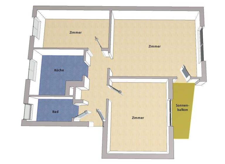 Wohnung zum Kauf 325.000 € 3 Zimmer 60 m² 1. Geschoss Lankwitz Berlin 12247