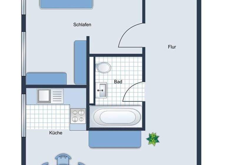 Wohnung zur Miete 460 € 2 Zimmer 51 m² 2. Geschoss frei ab 01.04.2026 Tailfingen Albstadt 72461