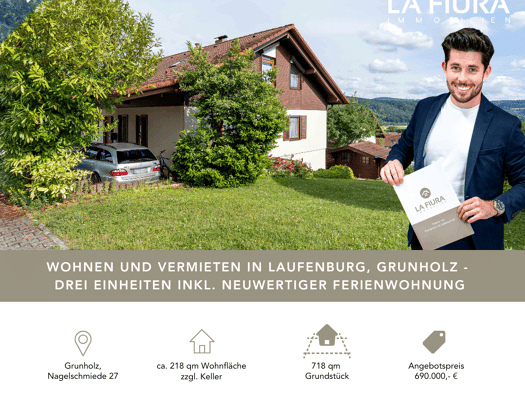 Mehrfamilienhaus zum Kauf 690.000 € 6,5 Zimmer 218 m² 718 m² Grundstück Nagelschmiede 27 Grunholz Laufenburg (Baden) 79725