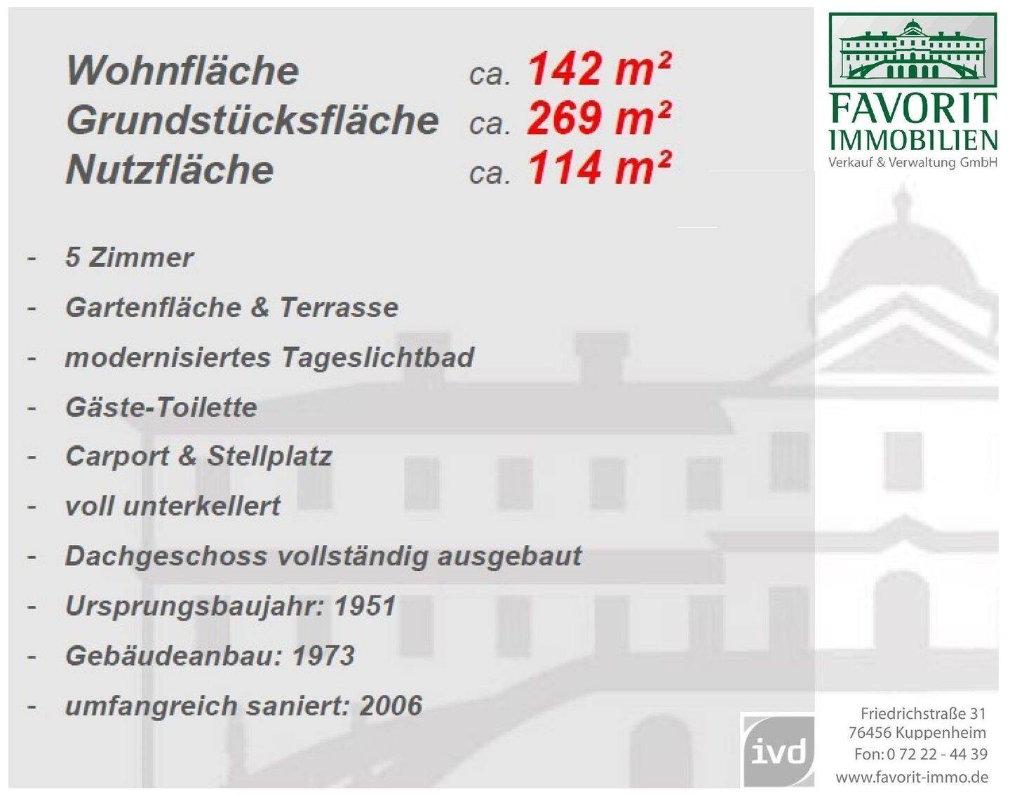 Freistehendes Einfamilienhaus  /  saniert & modernisiert