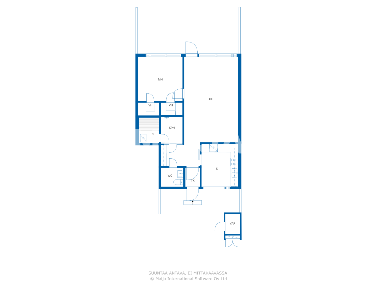 Reihenmittelhaus zum Kauf 76.900 € 2 Zimmer 68,5 m²<br/>Wohnfläche Pahnakalliontie 6 Kotka 48400