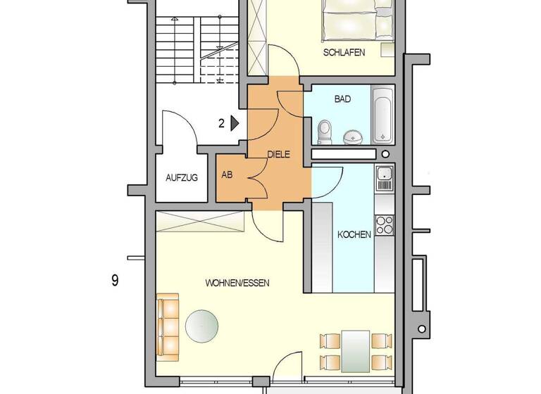 Wohnung zur Miete nur mit Wohnberechtigungsschein 375 € 2 Zimmer 63 m² EG frei ab sofort Brunnengasse 9 Innen Remscheid 42853