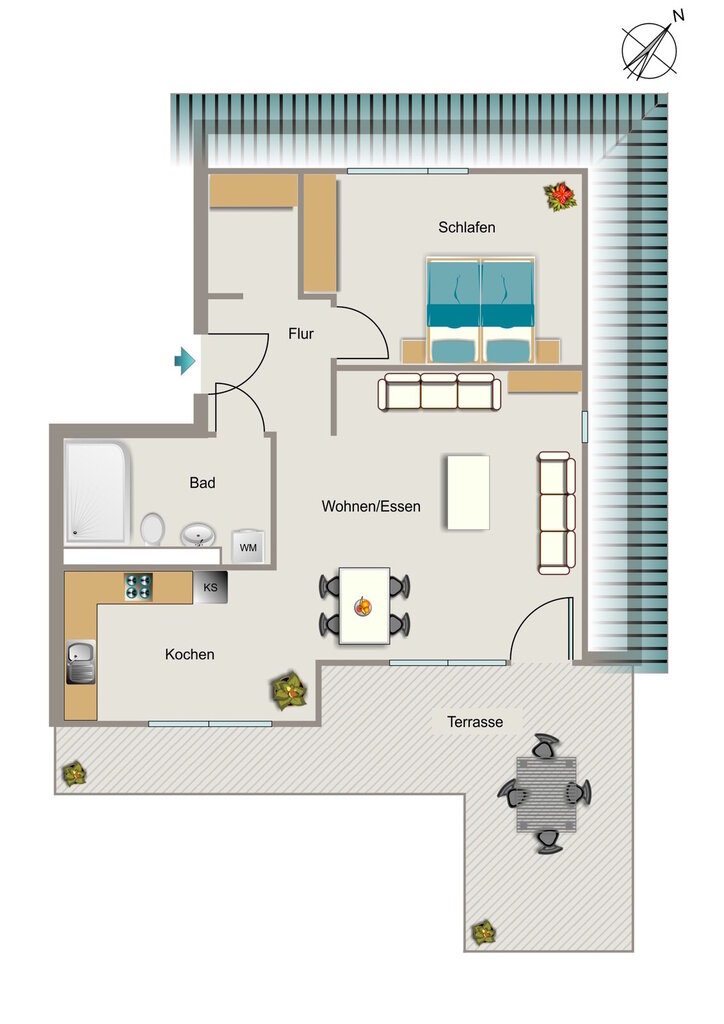 Wohnung zur Miete 876 € 2 Zimmer 62,5 m²<br/>Wohnfläche 01.04.2025<br/>Verfügbarkeit An der Elisabethkirche 55 Schinkenplatz Krefeld 47799