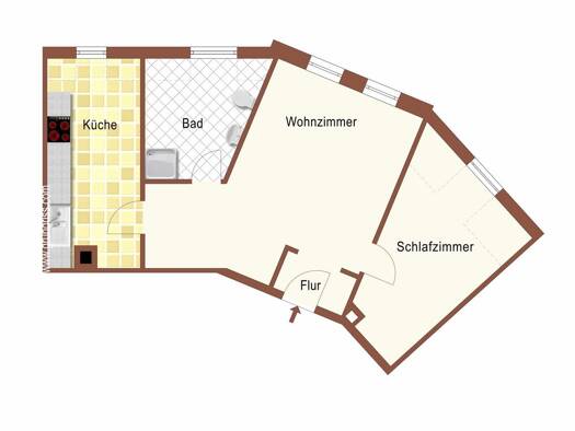 Wohnung zur Miete 245 € 2 Zimmer 47,5 m² frei ab 01.11.2026 Hoher Weg 5 Mittweida Mittweida 09648