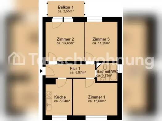 Wohnung zur Miete Tauschwohnung 440 € 3 Zimmer 59 m² 1. Geschoss Strehlen Dresden 01219