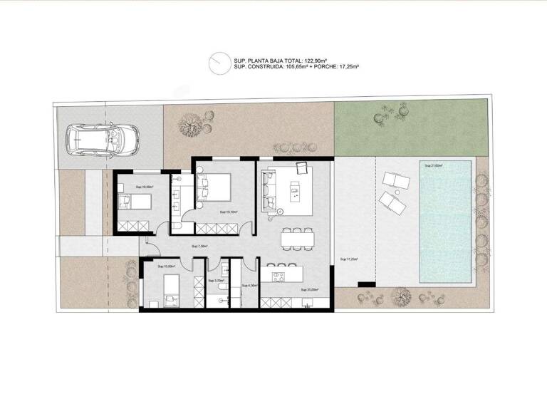 Villa zum Kauf provisionsfrei 379.000 € 4 Zimmer 105 m² 328 m² Grundstück Avenida Promotores Molina de Segura 30500