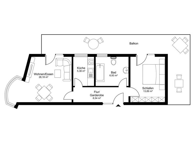 Wohnung zum Kauf 114.000 € 2 Zimmer 57,9 m² 3. Geschoss Wesertor Kassel 34125