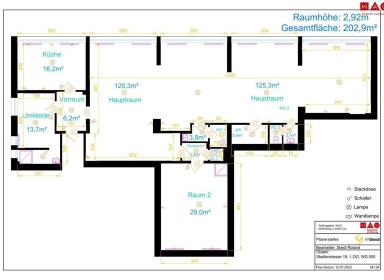 Bürofläche zur Miete provisionsfrei 9,99 € 5,5 Zimmer 200 m² Bürofläche Waldegg Linz 4020