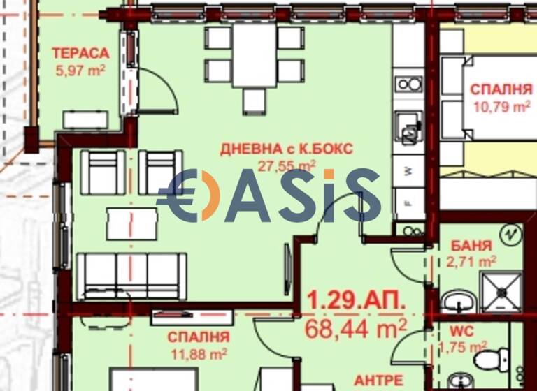 Studio zum Kauf provisionsfrei 93.647 € 2 Zimmer 87 m² 1. Geschoss Saint Vlas
