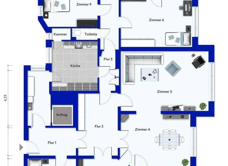 Wohnung zum Kauf 1.279.000 € 9 Zimmer 247,1 m² 1. Geschoss frei ab sofort Lichterfelde Berlin 12203