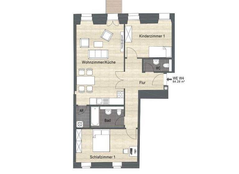 Wohnung zur Miete 1.138 € 3 Zimmer 84,3 m² 1. Geschoss frei ab 01.07.2026 Domänenstraße 6 Lettin Halle (Saale) 06120
