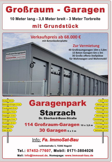 Garage zum Kauf provisionsfrei 68.500 € Dr. Eberhard Buse Straße Börstingen Starzach 72181